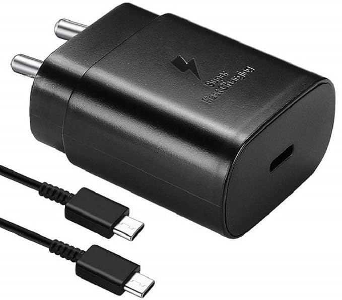 Image of LGOC Original 25Watt USB Type C Charger Compatible For Samsung M01 / M11 / M21 / M31 / M31 Prime / M12 / M32 / M42 / M52 / M33 / M54 / M31S / M32 5G / M22 5G / M62 / M51 / M13 / M23 / M33 / M54-Black