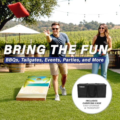 Image of GoSports 4 x 2 ft Regulation Size Wood Cornhole Boards - 10 Vintage Wood Designs (Choose Your Style)