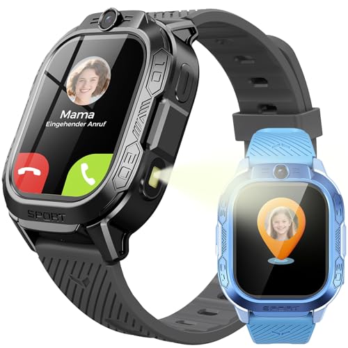 OIKKEI 4G Kinder Smartwatch mit GPS & Telefon - wasserdichte Kinderuhr mit Videoanruf, SOS-Taste, Schulmodus, Smart Watch für Jungen & Mädchen, Geschenk 5-13 Jahre(Grau)