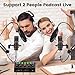 Brvomussy Podcast Equipment Bundle for 2, Audio Interface with Voice Changer Condenser Microphones for Gamer, All-in-One Audio Mixer Perfect for Live Streaming, Singing, YouTube, Gaming