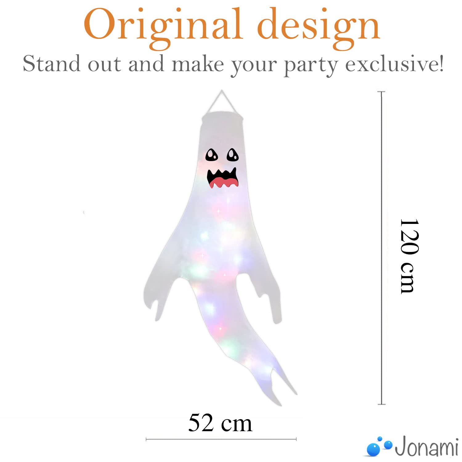3 Fantasmi Appesi JOYIN Per Halloween – Decorazioni Da Interno/Esterno, Taglie 90 E 70 Cm