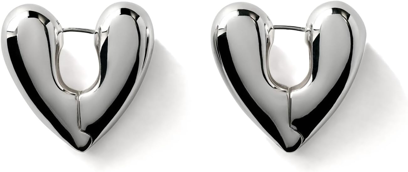 ANNIKA INEZ ハート型シルバーピアス（ラージサイズ ）片耳 ANNIKA INEZ】HEART HOOPS ラージピアス（シルバー） | goldand