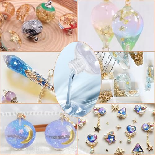 Cieex Epoxidharz mit Härter 500ml, Epoxidharz Set 1: 1 Verhältnis Glasklar Gießharz Klebstoff mit Handschuhe Holzstäbchen Messbeche, Harz Gießen Set für Schmuckherstellung, DIY-Kunsthandwerk, Holz