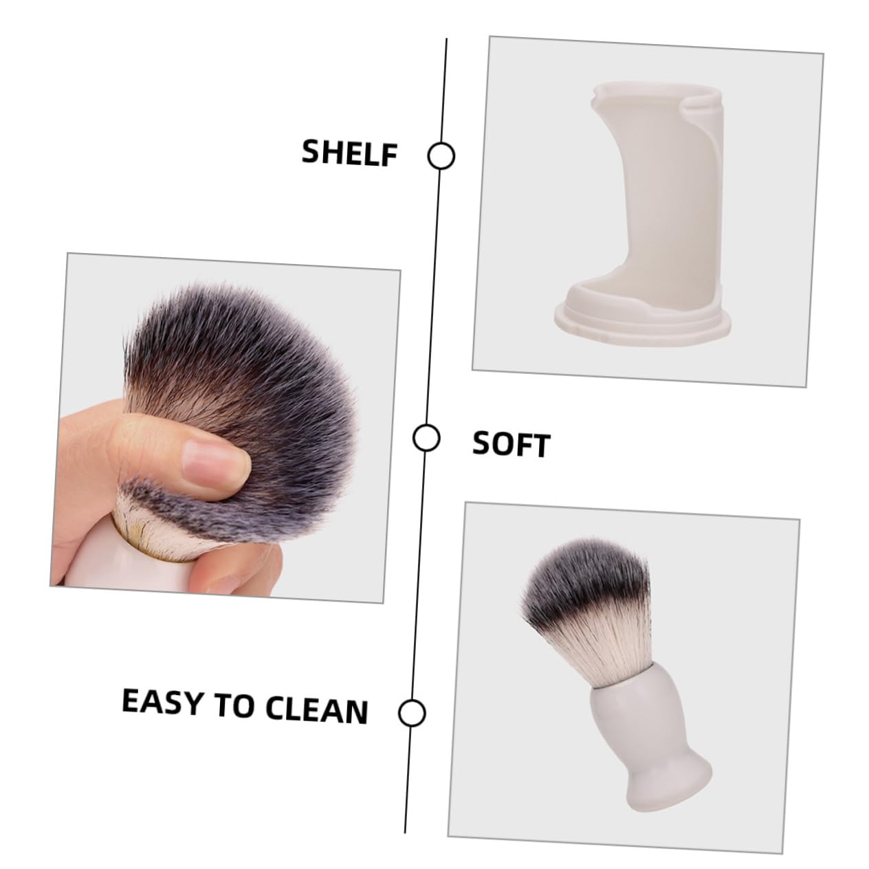 HAPINARY Male Shaving Set Shaving Brush and Stand Beard Barber Brush Hair Duster Brush Beard Brush Holder