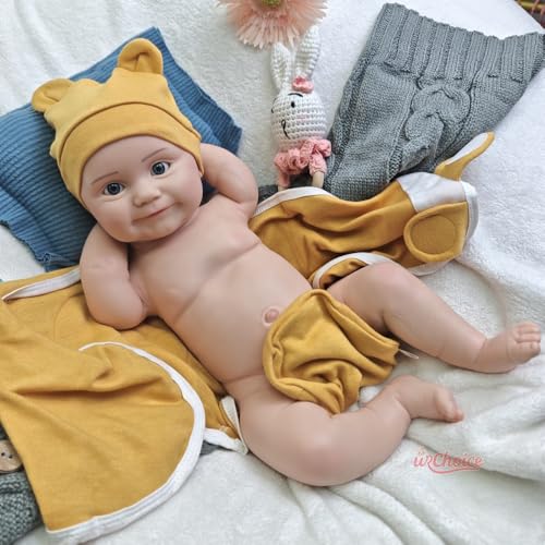 50 cm lebensechte Reborn-Babypuppe Mädchen aus Silikon mit offenem Mund – realistische Neugeborenenpuppe mit offenen Augen – Bild 8