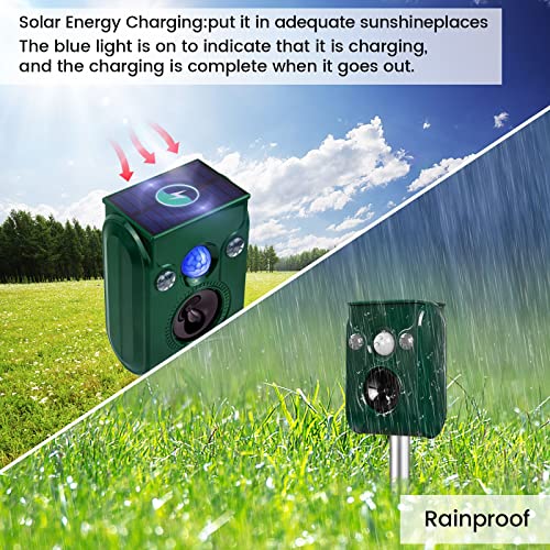 Pgfit T-01 2024 Upgraded Solar Animal Repeller, Ultrasonic Pest Repeller, Cat Repellent Outdoor, Squirrel Repellent, Deer Repellent,Waterproof,Siren And Flash Animal Repellent,Dog, Raccoon, Skunk, Rabbit thumb #3