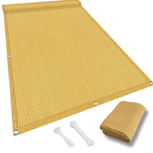 NINGBAI Brise-Vue Balcon Clôture 50 x 500 cm Écran Brise-Vue, Pare-Vue De Jardin, Store De Tennis Écran De Clôture Tissu HDPE 220g/m², Résistant aux UV, pour Jardin et Lieu de fête, Jaune