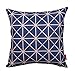 Kingla Home Cotton Linen Square Decorative Throw Pillow Covers 18" X 18" Blue Geometry Pillow Cases