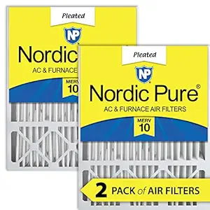 Nordic Pure 20x25x5 (4-3/8 Actual Depth) Lennox X6673 Replacement MERV 10 Pleated AC Furnace Air Filter, Box of 2