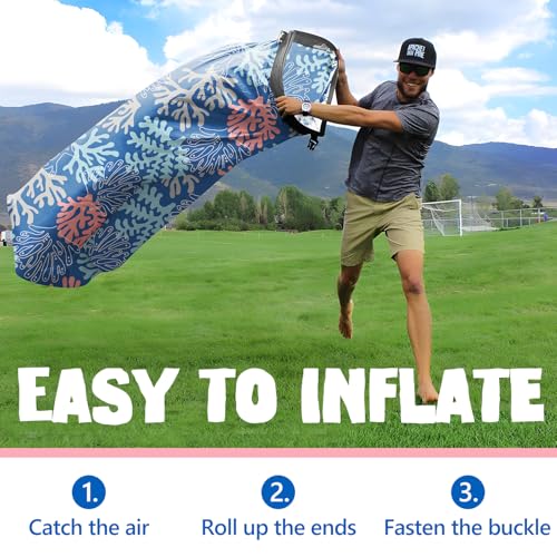 AlphaBeing Inflatable Lounger Beach Chair Accessories, Air Sofa Hammock Inflatable Couch for Camping Backyard Lakeside with Compression Sacks, Ideal Outdoor Gifts for Adults