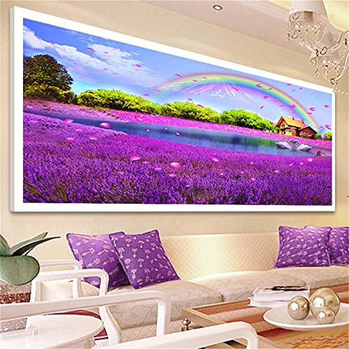 Kit complet de peinture diamant lavande arc-en-ciel, le cadeau créatif idéal pour adulte