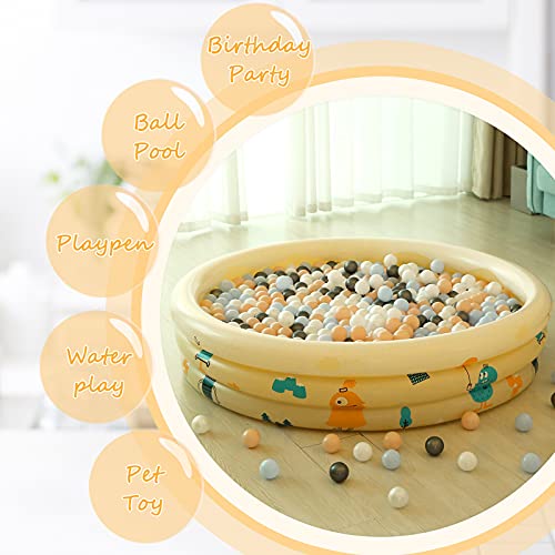 100 Ball Pit Balls Colorful Ocean Ball for Babies Kids Toddlers Boys Girls, Soft Plastic Balls for Birthday Parties Events Playground Games Pool - 2.17 inches
