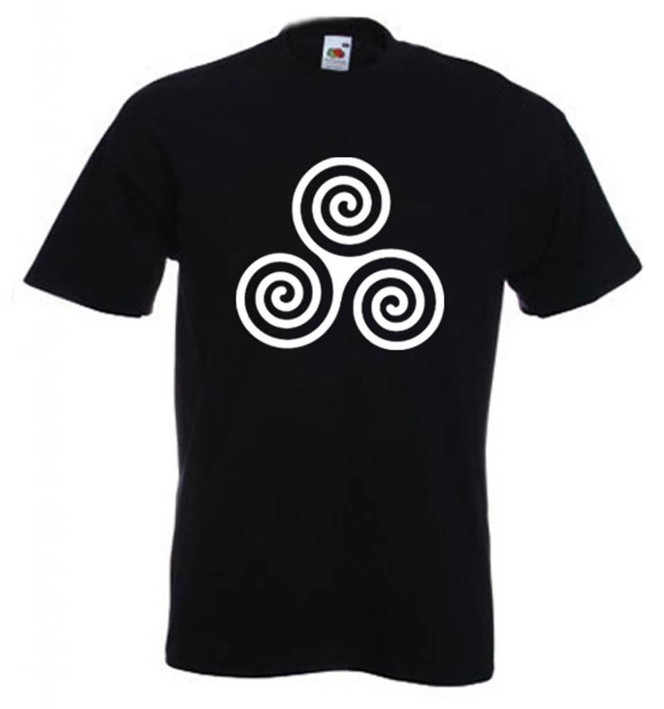Tribal T-Shirts Men's Black Celtic Spiral T Shirt (Large, )