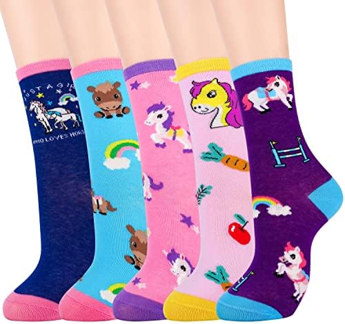 Moyel Horse Socks Horse Gifts for Girls Funny Fun Cute Girls Socks Cotton Crew Socks Christmas Birthday Teen Girls Gift Ideas