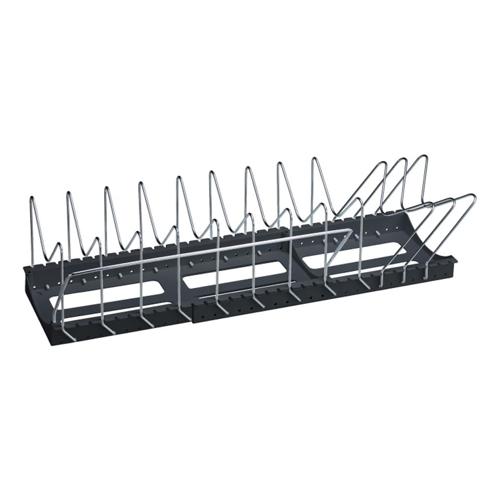 Belca (Belca) Kitchen Storage Frying Pan, Pot, Lid Stand 2WAY Wide Expandable Type Width 45.2~87.2 x Depth 26.2 x Height 17.4 cm Black Diagonal Storage Compatible Frying Pan Stand Frying Pan Rack 12 Black ワイドタイプ - 幅45.2~87.2×奥行26.2×高さ17.4cm Wide type