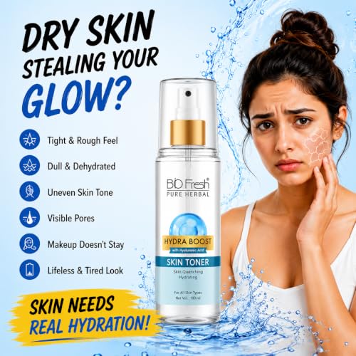 Image of BIOFRESH Pure Herbal Hydra Boost Skin Toner - 100Ml with Hyaluronic Acid, Skin Quenching Hydration for Soft, Supple & Refreshed Skin, No Parabens, Nano Multi-Vit Herbal Extract, Suitable for All Skin Types (Pack of 2)