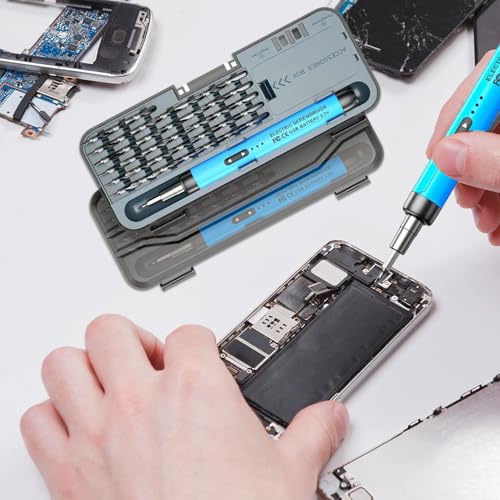 Tournevis électrique de précision kit 46 en 1 compact en ABS robuste avec recharge USB