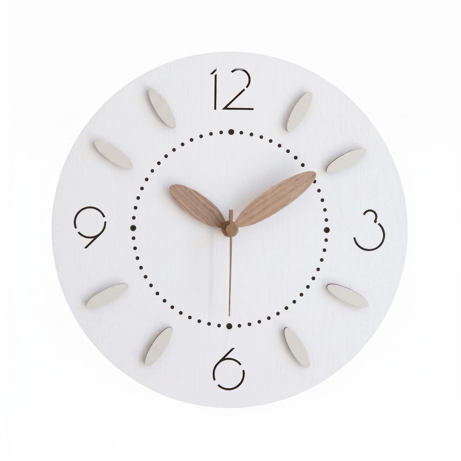 Milageto Wanduhr Moderne Holz mit Klarem Zifferblatt Und Deutlichen Ziffern Geräuschlos für Angenehme Ruhe Dreidimensionaler Look für Wohnzimmer Schlafzimmer Büro Praxis, B-Modell, 15 Zoll