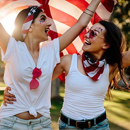 6 Pieces 4Th Of July Patriotic Face Gems Self-Adhesive Crystal Stars Rhinestone Eye Sticker Face Temporary Tattoo Stickers Festival Face Gems Eye Corner Rhinestone Eye Decoration For Women Girls #TOP6