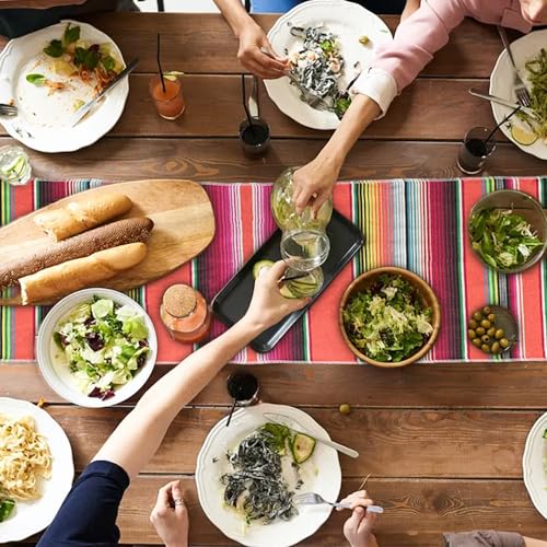15 Pcs Mexican Table Runner Fiesta Mexican Theme Party Decoration for Cinco de Mayo Fiesta Party Serape Zarape Table Runner 14 x 84 Inch (Fresh Style) by WJWHQ - Image 6