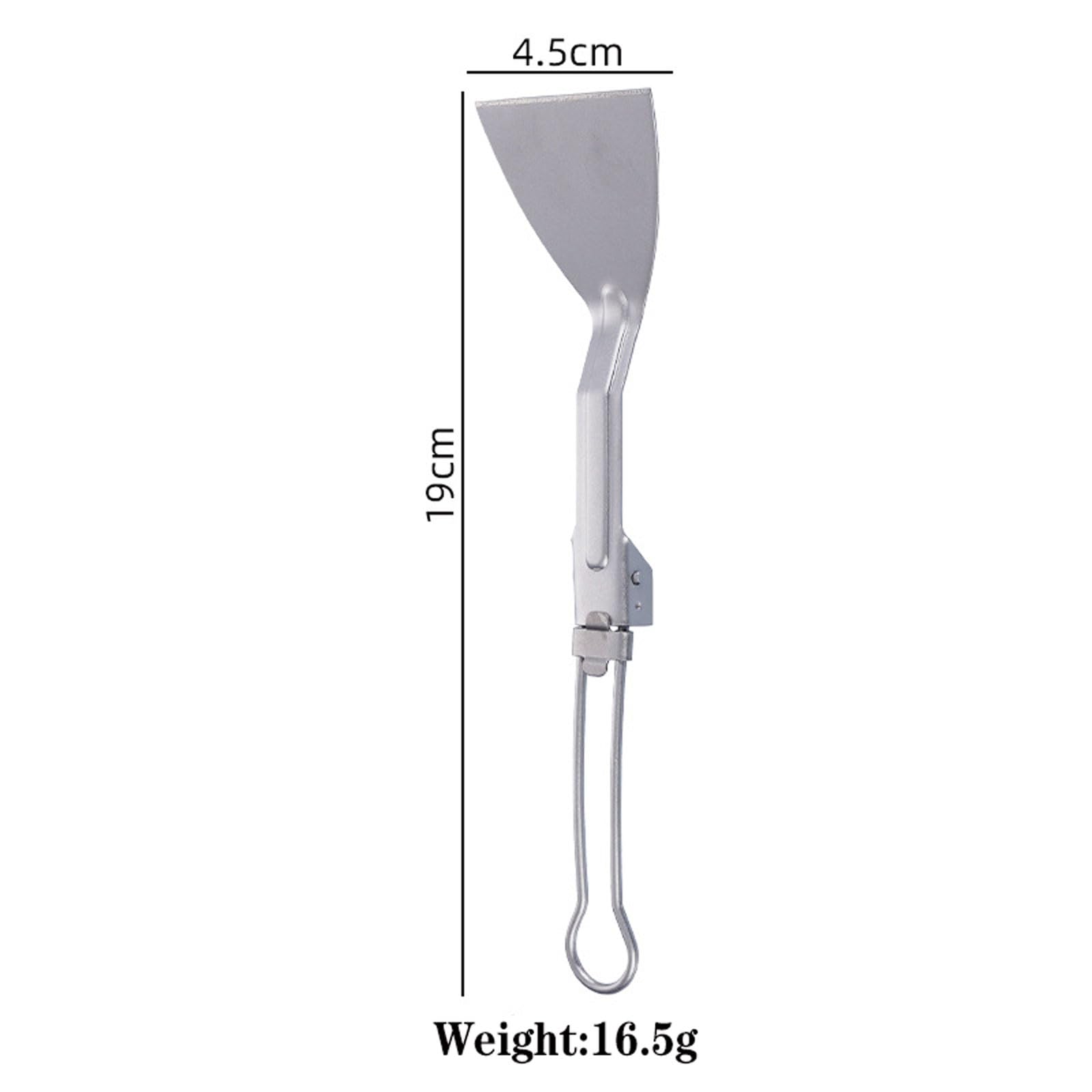 RUNGEASINI Camping Titanium Folding Spatula Folding Locking Handle Small Frying Shovel Beefsteak Flat Cooking Spatula Pancake Food Serve Turner Flexible Tableware Outdoor Travel BBQ Accessories (1pc)