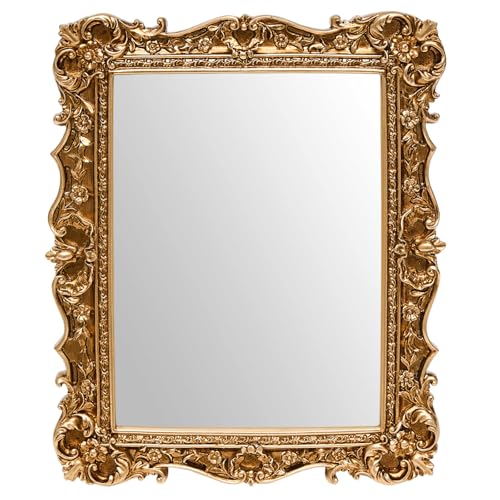 JANDERART Small Vintage Mirror 10x8 Inch, Antique Ornate Decorative Mirror