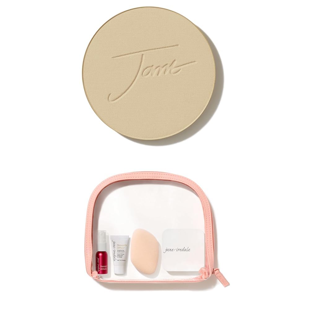 jane iredale PurePressed Base Mineral Foundation Refill or Refillable Compact Set| Semi Matte Pressed Powder with SPF | Talc Free, Vegan, Cruelty-Free