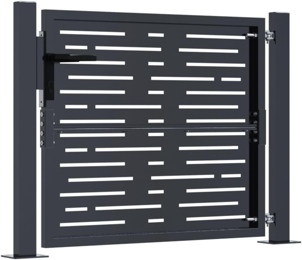 Steel garden door anthracite grey square design 105x80 cm
