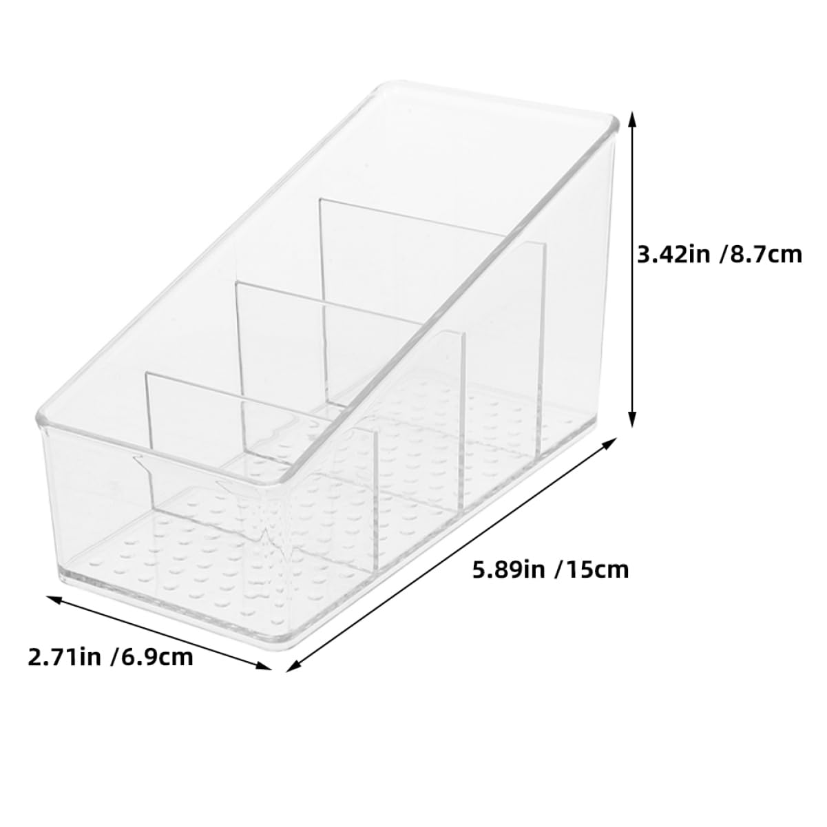 VALICLUD 2Pcs Transparent Compartment Tea Bag Holder Reusable Organizer for Sugar Packets Tea Storage Container Stylish and Compact for Home Office Travel