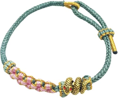 Todu Pulsera de serpiente de Año Nuevo Zodiaco Lucky Snake Bracelet para mujer, pulsera trenzada de flor de cerezo, Año Nuevo, Día de San Valentín,