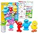 Sesame Street Mini Figures 5 Pack - Toy Bundle with 5 Cupcake Topper Figurines Including Elmo, Big Bird, Cookie Monster, More Plus Stickers | Sesame Street Party Supplies for Kids