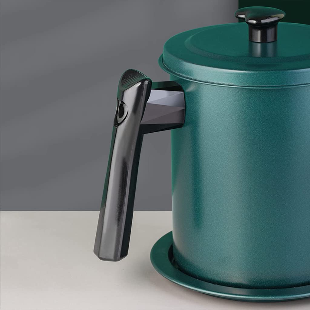 Sitko do oleju ze stali nierdzewnej 304 z pokrywką, pojemnik do przechowywania oleju o pojemności 1,7 l, z sitkiem o drobnych oczkach, separator oleju do zupy, do tłuszczu bekonowego, gotowania