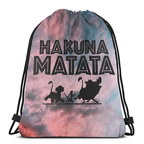 Mochila con cordón HFXY Logotipo de Hakuna Matata de compras personalizada ligera clásica