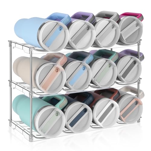 Stackable Water Bottle Organizer Large Compartment Water Bottle Holder