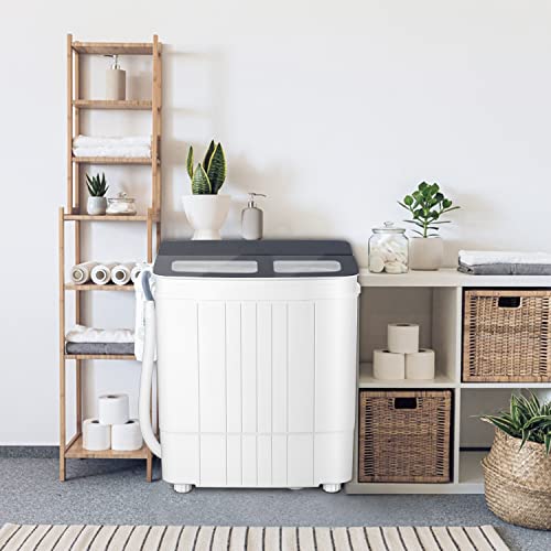 Intergreat Portable Washing Machine, 17.6 Lbs Mini Small Laundry Washer Combo With Spin Dryer, Compact Twin Tub Washer Machine For Apartments, Dorm, Rv, Camping, Gray #TOP6