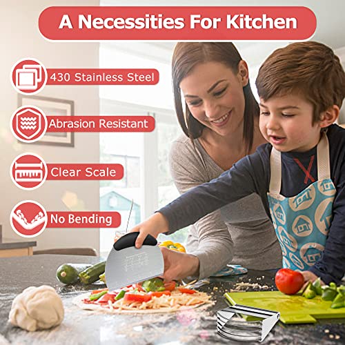 Pastry Cutter Dough Scraper Dough Cutter Scraper Tool Kitchen Pastry Blender,Stainless Steel Pastry Cutters Heavy Duty Dough Cutter For Kitchen Baking Tools,Comfortable And Dishwasher Safe (Black) #TOP1