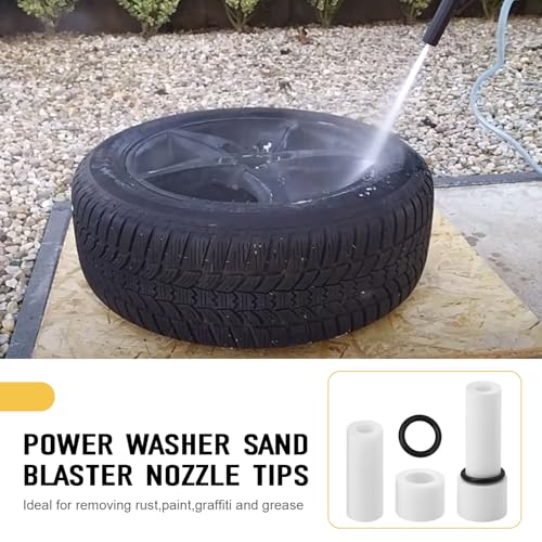 Pressure Washer Sandblasting Nozzle Replacement for Tool Daily 5000 PSI Sandblasting kit Ceramic Power Washer Sand Blaster Nozzle Tips Wet Abrasive Sandblaster Attachment Parts(2 Pack)