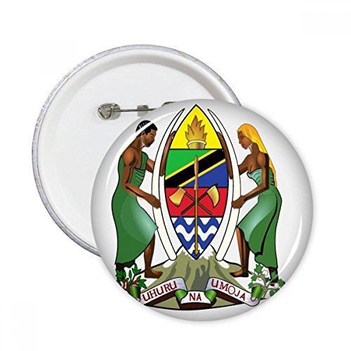 Badge National Tanzanie Pins pour Customiser vos Vêtements au Quotidien Lot de 5 Ronds