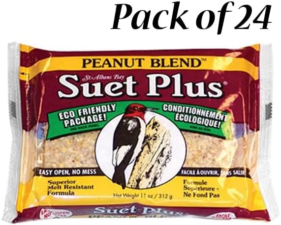 BestNest Wildlife Sciences Peanut Blend Suet Cakes, 11 oz., 24 Pack