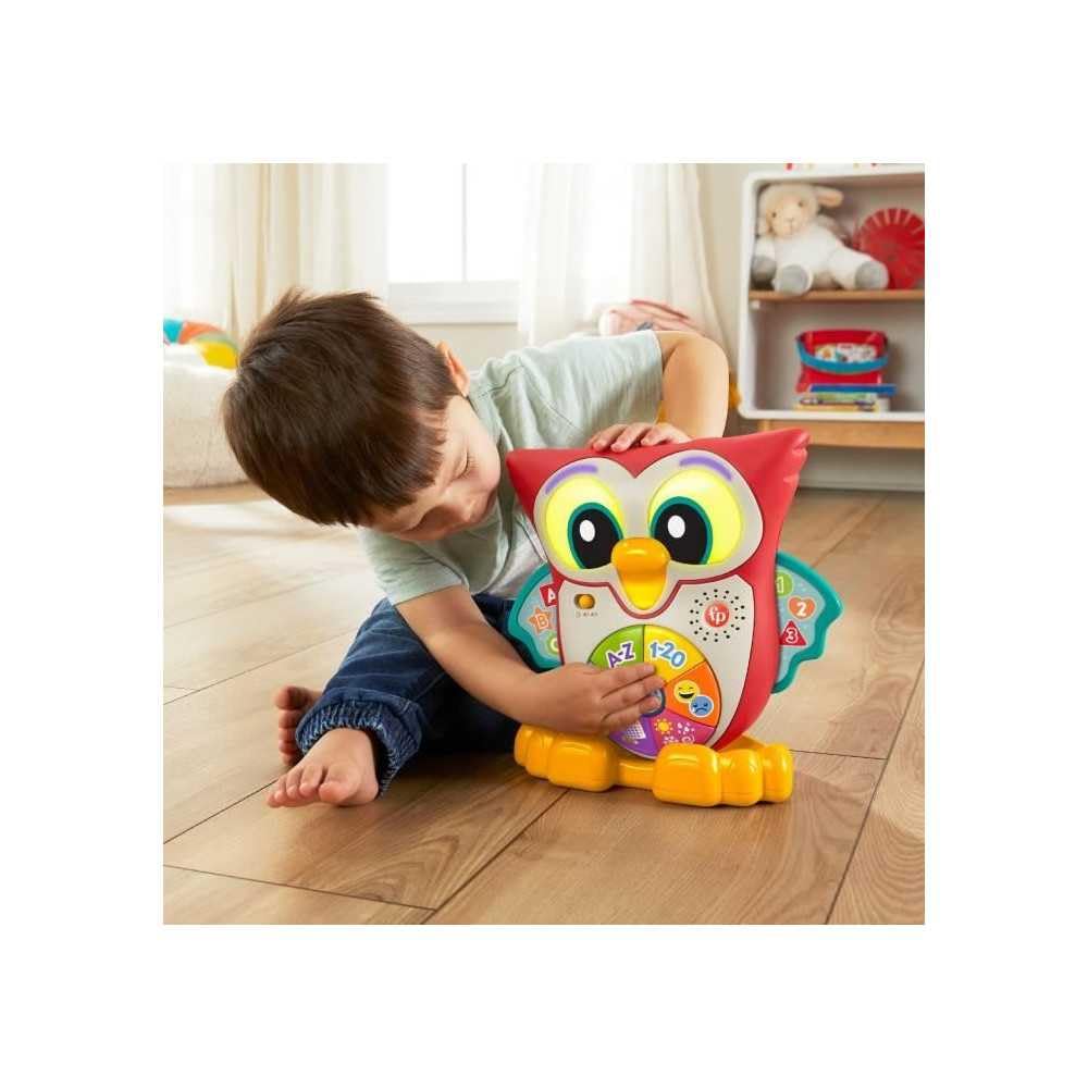 Fisher-Price - Parlamici Baby Gufo Luminoso Impara con Me, Edizione Francese, Giocattolo Interattivo Musicale con Luci e Movimenti per l'apprendimento, Giocattolo per Bambini, 18+ Mesi, HJM69