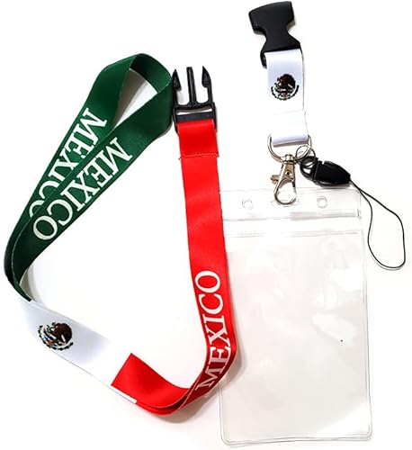 Miniatura 2 de Paquete de 12 llaveros con cordón de bandera de México, hebilla de liberación rápida y cierre de metal, llavero de identificación para mujeres,