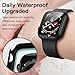 JETech Waterproof Case with Screen Protector for Apple Watch SE 3/2/1 (2025/2022/2020) / Series 6 5 4 44mm, Built-in Tempered Glass Film Hard PC Bumper Full Protective Cover, 2 Pack (Black)