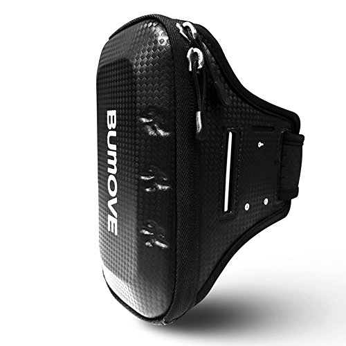 Large Running Armband, BUMOVE Water Resistant Gym Workout Arm Band Wallet Bag Holder for iPhone Xs Max/XR/XS, iPhone 8/7/6 Plus, Samsung Galaxy S9/S8 Plus, Note 9/8 (Black)