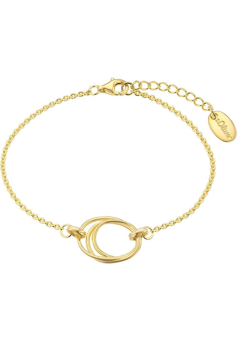 s.Oliver Armband 925 Sterling Silber Damen Armschmuck, 17+3 cm, Gold, Kommt in Schmuck Geschenk Box, 2037824