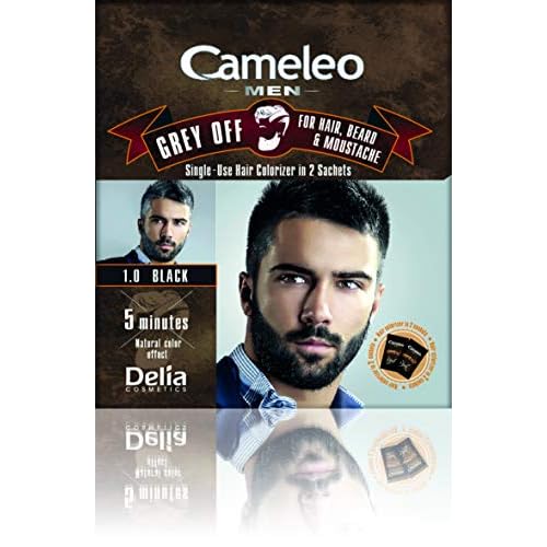 Men Hair Beard Mustache Black Color Cream Grey OFF – Ammonia, PPD Free, 5 min (pack of 3)