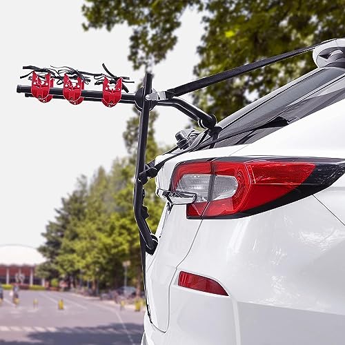 TIDIHAUSET Bicycle Rack for Vehicle Back Trunk, Mobile Bike Storage,Mounts 3 Bikes, Black