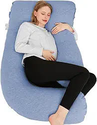 Chilling Home Travesseiro de gravidez, travesseiros de gravidez em forma de U para dormir travesseiro de corpo inteiro travesseiro de maternidade para mulheres grávidas 58 polegadas, mulheres grávidas