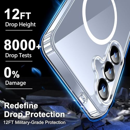 Image of REALCASE for Samsung Galaxy S25+ Plus 5G | Magnetic Clear Case | Durable, Scratch-Resistant | Slim Transparent Compatible with MagSafe | Protective TPU Bumper Back Cover for Galaxy S25 Plus 5G