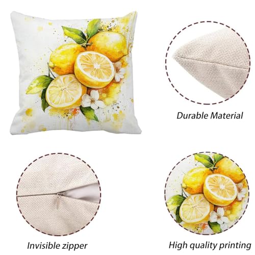 Housse de coussin 45x45 citron imperméable jaune k-1002 - 6
