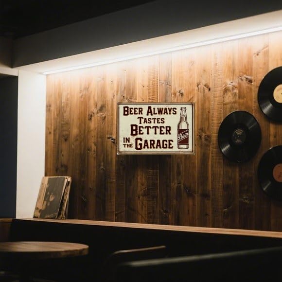 Save on Funny Beer Tin Sign - Vintage Metal Wall Decor for Garage - Image 4